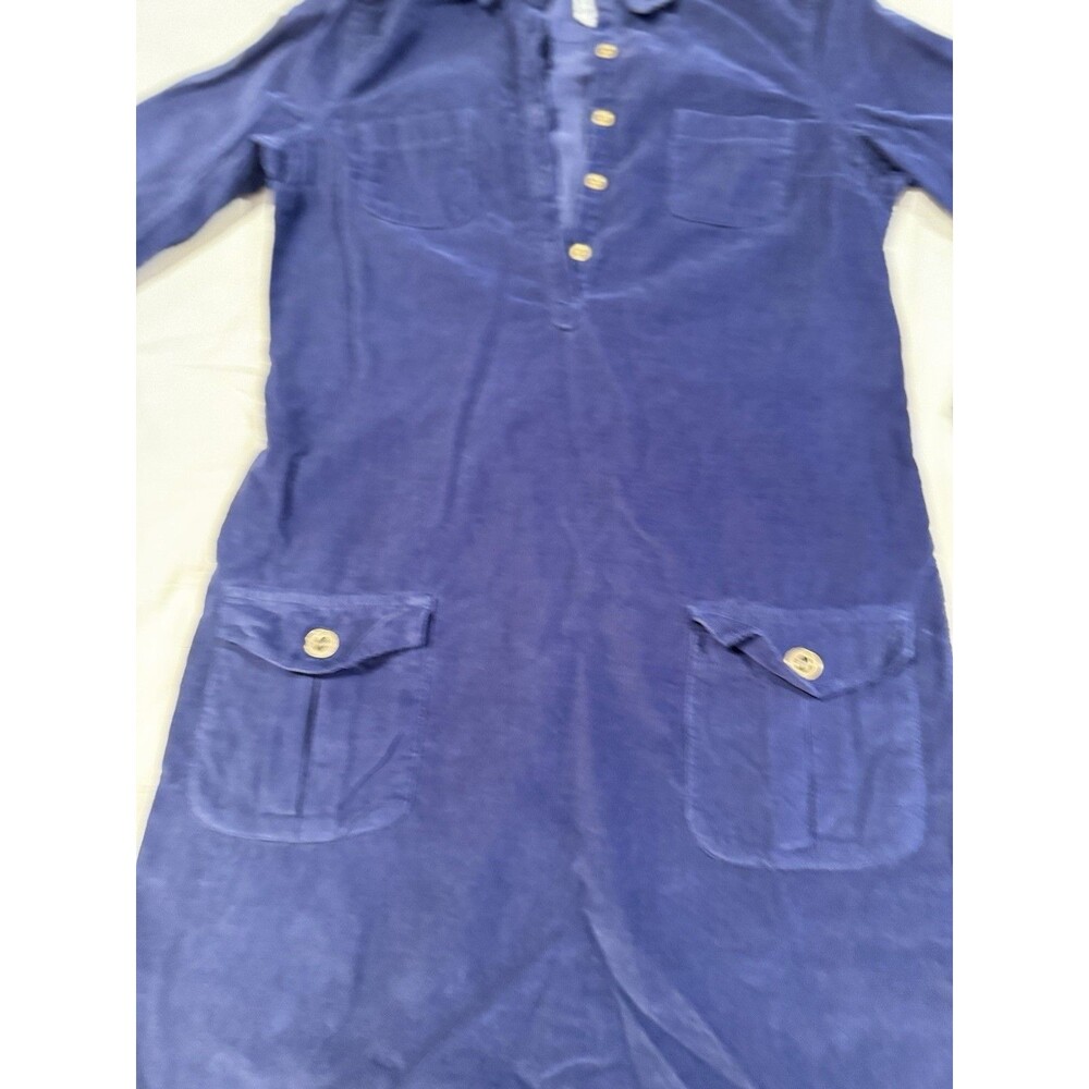 Vtg old navy Corduroy Shirt Dress S Blue Button Tab Long Sleeve Indie Grunge Y2K - Picture 6 of 16